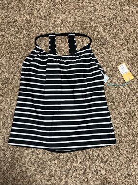 Black & White Striped Halter Tank Top